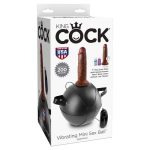 King Cock Vibrating Mini Sex Ball with 7 Dildo - Brown - Image 2