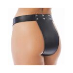 Leather Chastity Briefs with Padlocks - Image 2