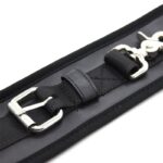 Leather Handcuffs with Big Hoops Black - Image 4