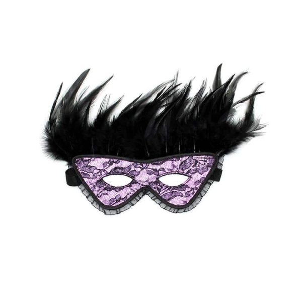 Máscara de Lujo con Plumas Purple - Image 2
