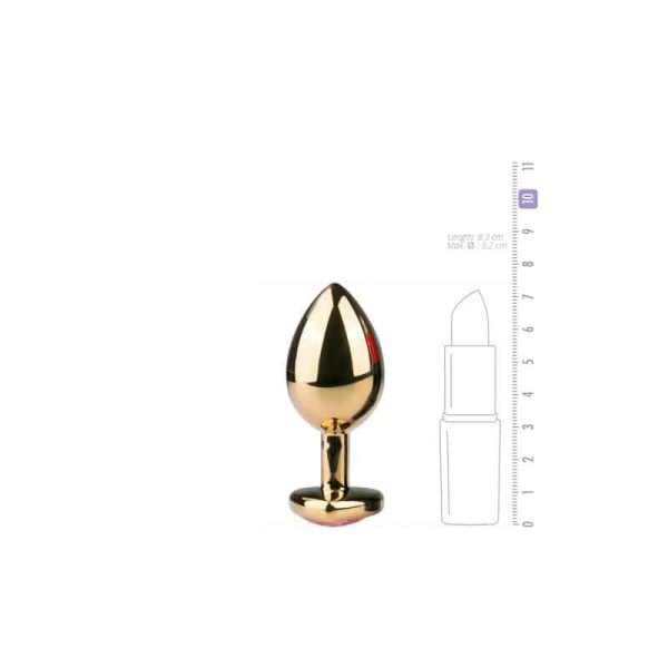 Metal Anal Plug No. 7 - Gold / Pink - Image 3