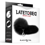 Metal Butt Plug Foxy Tail Velvet Touch 40 cm Black - Image 4