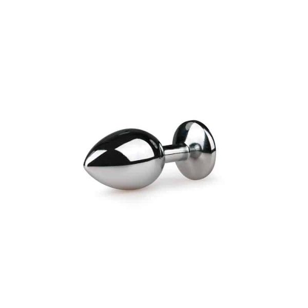 Metal Butt Plug No. 2 - Silver/Clear - Image 6