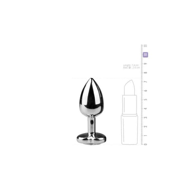 Metal Butt Plug No. 2 - Silver/Clear - Image 3