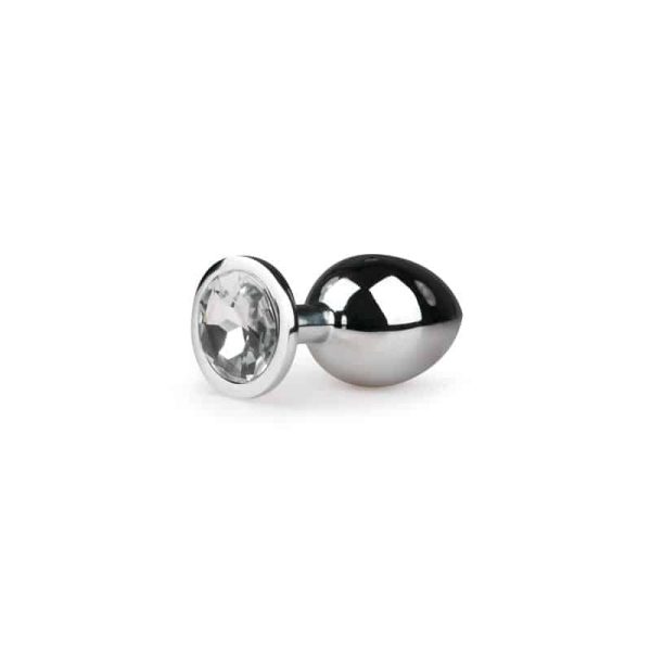 Metal Butt Plug No. 2 - Silver/Clear - Image 5