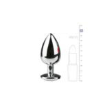 Metal Butt Plug No. 6 - Silver/Clear - Image 3