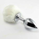 Metal Butt Plug qwith White Blanco Size S