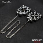 Metal Flower Nipple Clamps with Chain - Image 2