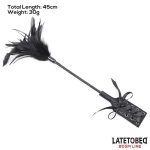 Multi Feathers Tickler and Lace Ribbon Paddle Comb - Image 8