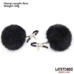 Nipple Clamps with Black Fur - Image 4
