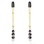 Nipple Clamps with Glass Beads Golden