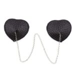 Nipple Covers with Metal Chain Black - Image 3