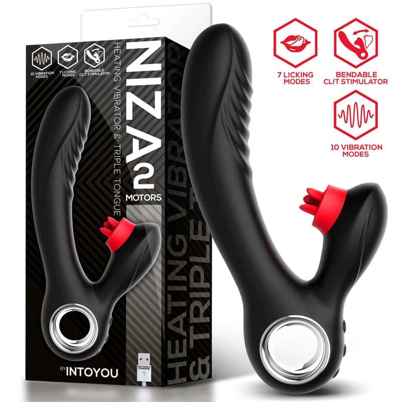 Niza-Vibe-with-Heating-and-Clitoris-Triple-Tongue Niza Vibe with Heating and Clitoris Triple Tongue - Image 1