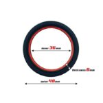 Penis Ring 100% Solid Silicone 3.6 cm Red and Black - Image 2