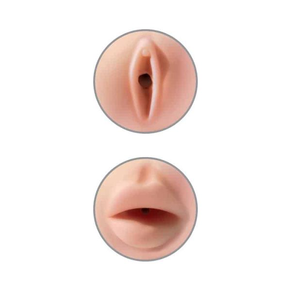 Pipedream Extreme Toyz Tight Grip Pussy & Mouth Masturbator White - Image 4