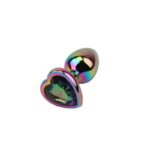 Rainbow Effect Metal Butt Plug with Heart Jewel 2,7 - Image 3