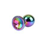 Rainbow Gem Multicolored Anal Plug with Jewel Size M - Image 3