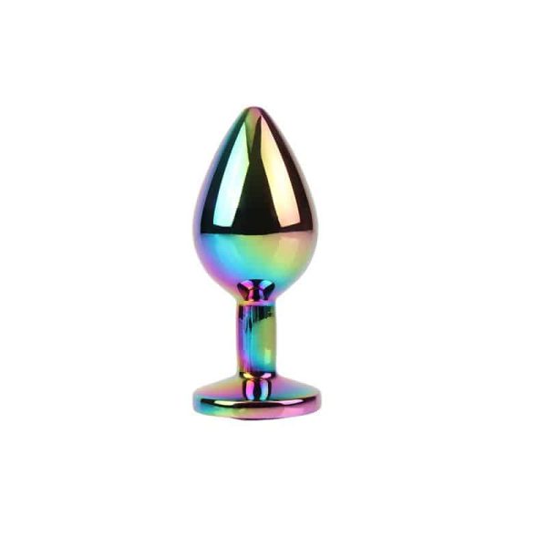 Rainbow Gem Multicolored Anal Plug with Jewel Size M - Image 2