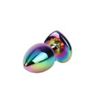 Rainbow Heart Multicolored Anal Plug with Jewel Size M - Image 4