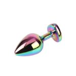Rainbow Heart Multicolored Anal Plug with Jewel Size M - Image 5