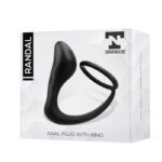 Randal Butt Plug with Penis Ring Silicone Black - Image 2