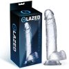 Realistic Dildo with Testicles Crystal Material 18 cm by GLAZED
