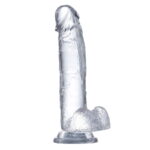 Realistic Dildo with Testicles Crystal Material 18 cm - Image 4