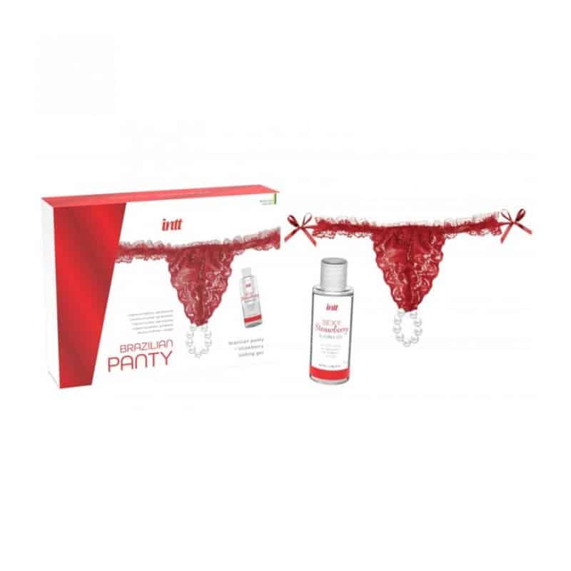 Red-Brazilian-Panty-and-Strawberry-Slide-Gel-50-ml Red Brazilian Panty and Strawberry Slide Gel 50 ml - Image 1