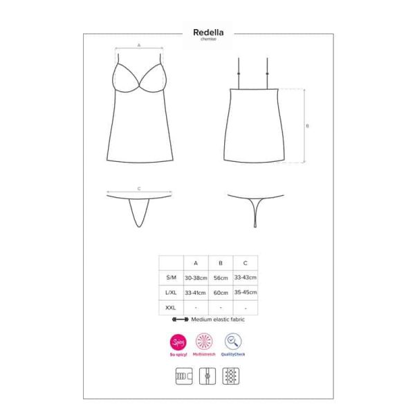 Redella Chemise and Thong Black - Image 3