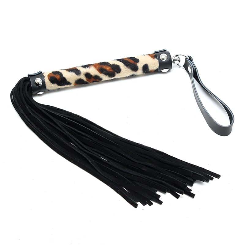 Rimba-Bondage-Play-Flogger-35-cm Flogger Leopard 35 cm - Image 1