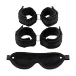 Handcuffs, AnkleCuffs and Mask Black