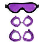 Handcuffs Foot Cuffs and Mask Purple - Image 2