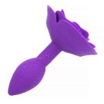 Rose Silicone Butt Plug Purple - Image 3