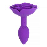 Rose Silicone Butt Plug Purple - Image 4
