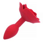 Rose Silicone Butt Plug Red - Image 3