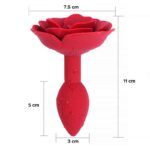 Rose Silicone Butt Plug Red - Image 5