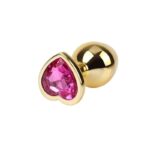 Rosy Heart Golden Anal Plug with Jewel Size M - Image 3