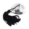 Self-Adhesive Heart Sequin Nipple Cover with Tassel Silver/Black by LATETOBED BDSM LINE image 2