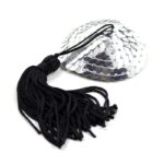 Self-Adhesive Heart Sequin Nipple Cover with Tassel Silver/Black - Image 2