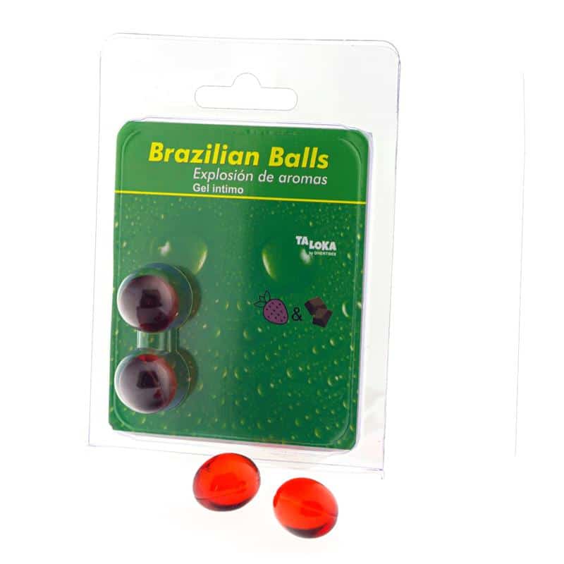 Set-2-Brazilian-Balls-Strawberry-and-Chocolate-Aroma Set 2 Brazilian Balls Strawberry and Chocolate Aroma - Image 1