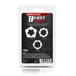 Set of 3 Cock Ring Beaded Flexible Black - Image 3