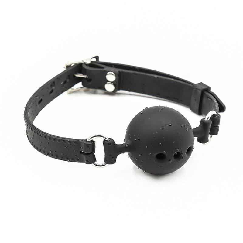 Silicone-Breathable-Ball-Gag-5-cm-Size-L-Black Silicone Breathable Ball Gag 5 cm Size L Black - Image 1