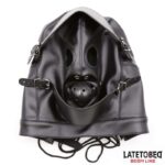 Slave Hood with Eye mask Breathable Gag Ball and Mouth Adjustable - Image 2