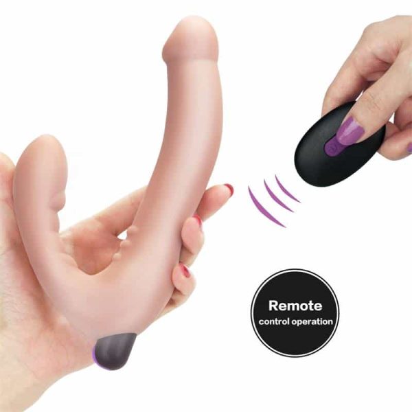 Stropløs Dobbelt Dildo Silikone USB - Billede 5