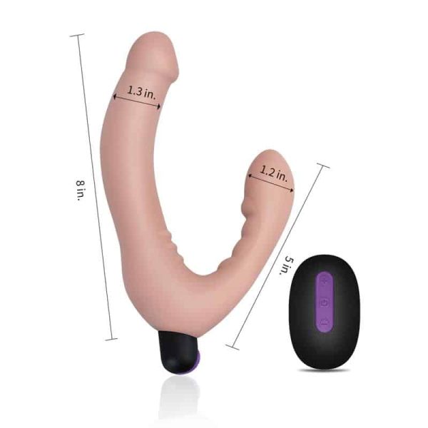 Stropløs Dobbelt Dildo Silikone USB - Billede 6