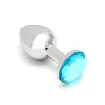 Metal Butt Plug Sofia Blue Jewel
