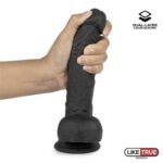 Realistic Dildo Liquid Silicone Dual Layer 8 Black - Image 3