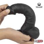 Realistic Dildo Liquid Silicone Dual Layer 8 Black - Image 5
