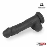 Realistic Dildo Liquid Silicone Dual Layer 8 Black - Image 7