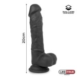 Realistic Dildo Liquid Silicone Dual Layer 8 Black - Image 8